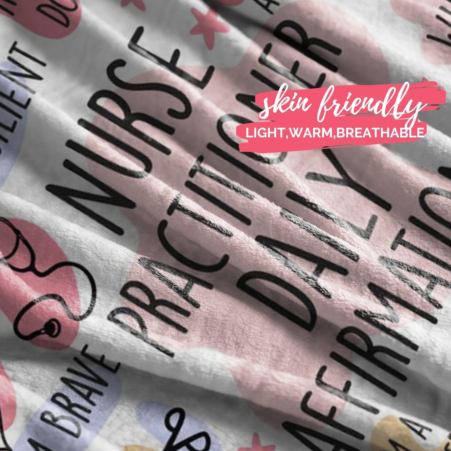 InnoBeta Nurse Practitioners Gifts for Women, Daily Affirmation Throw Blanket for Nurses Practitioners, 50 x 65 Inches, Beige - Image 5