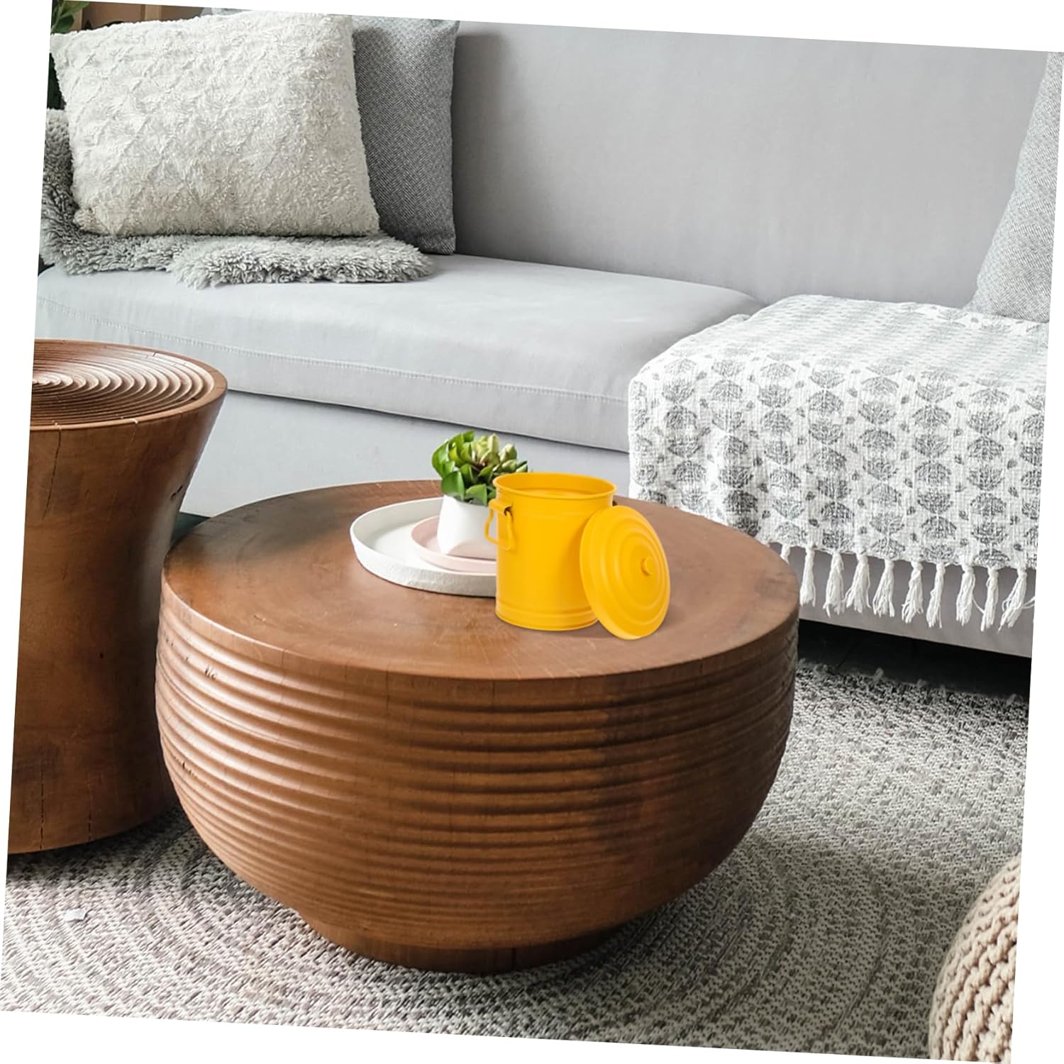 MAGICLULU Mini Trash Can with Lid Office Garbage Can Small Waste Basket Recycled Metal Desk Accessory for Home Office Car