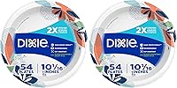 Vista 13 de Dixie Platos de papel grandes, 10 pulgadas, 54 unidades, 2 veces más fuertes, aptos para microondas, a prueba de remojos, resistentes a cortes