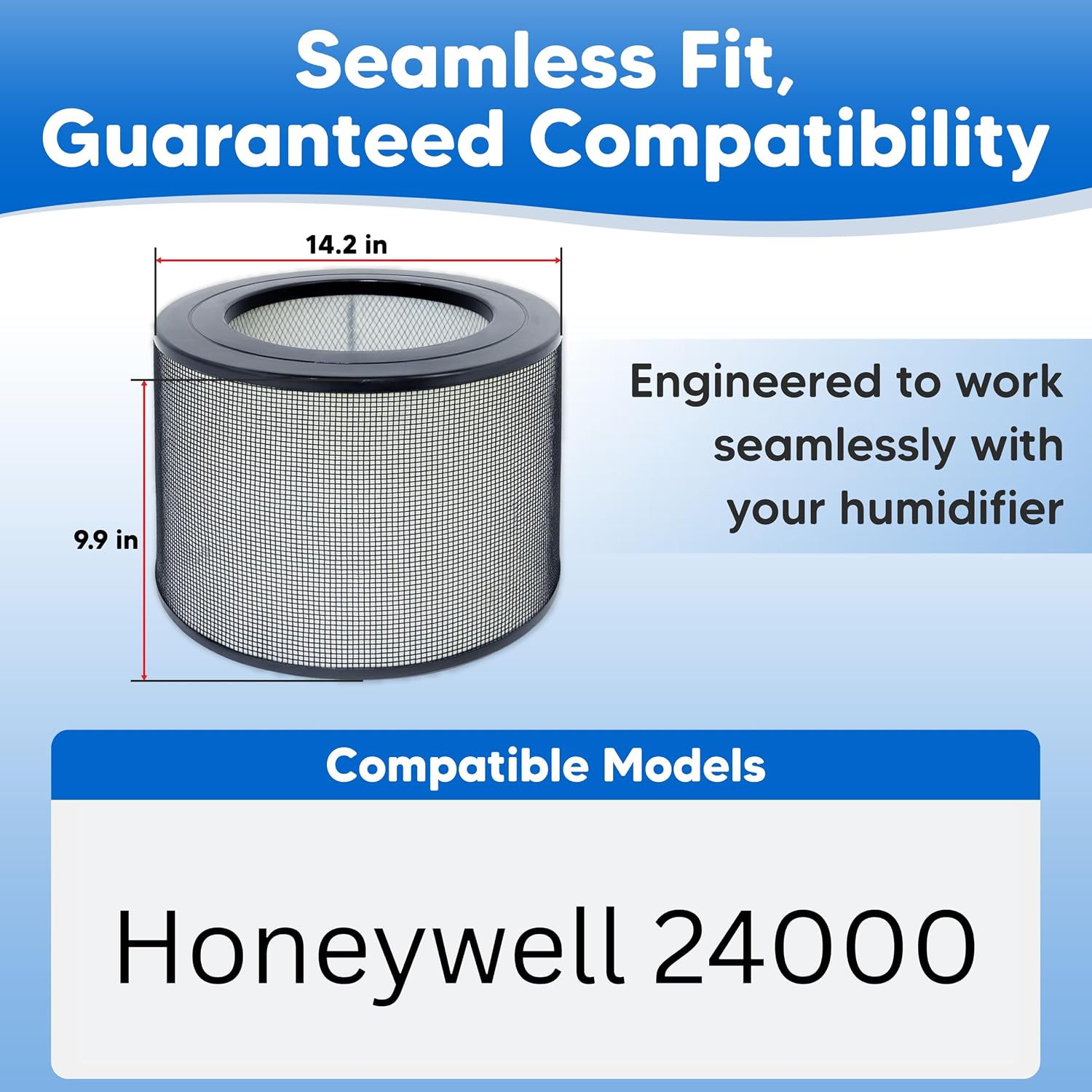50250-S Air Purifier HEPA Filter Set Replacement for Honeywell 24000 Filter - Compatible with Honeywell 24000 Filters Model 50250 13520 50255-HD 63500 52500 with Carbon Foam Pre-Filter Prefilters