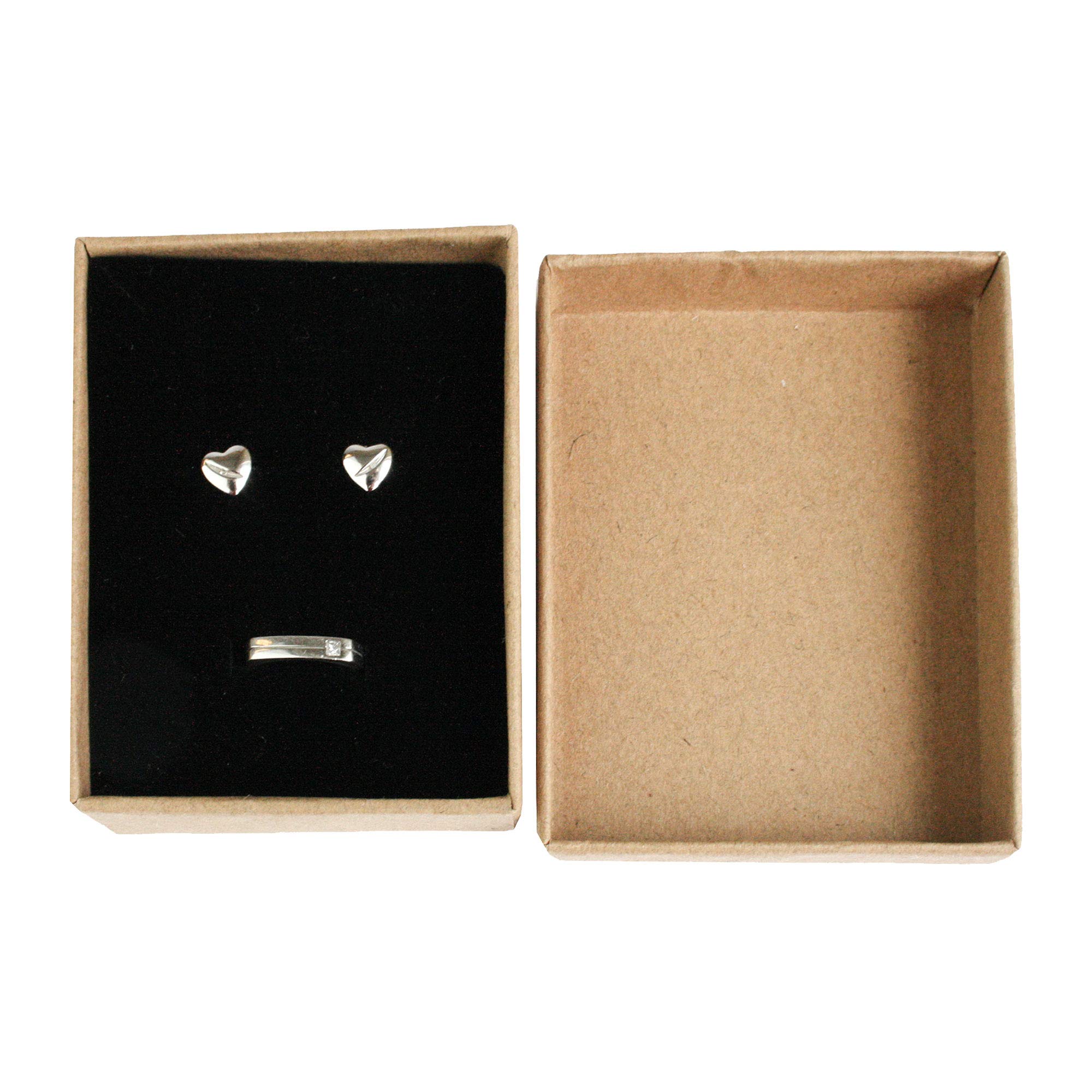 Emartbuy Ensemble De 24 Marron Carré Boîtes à Bijoux En Carton, Boite