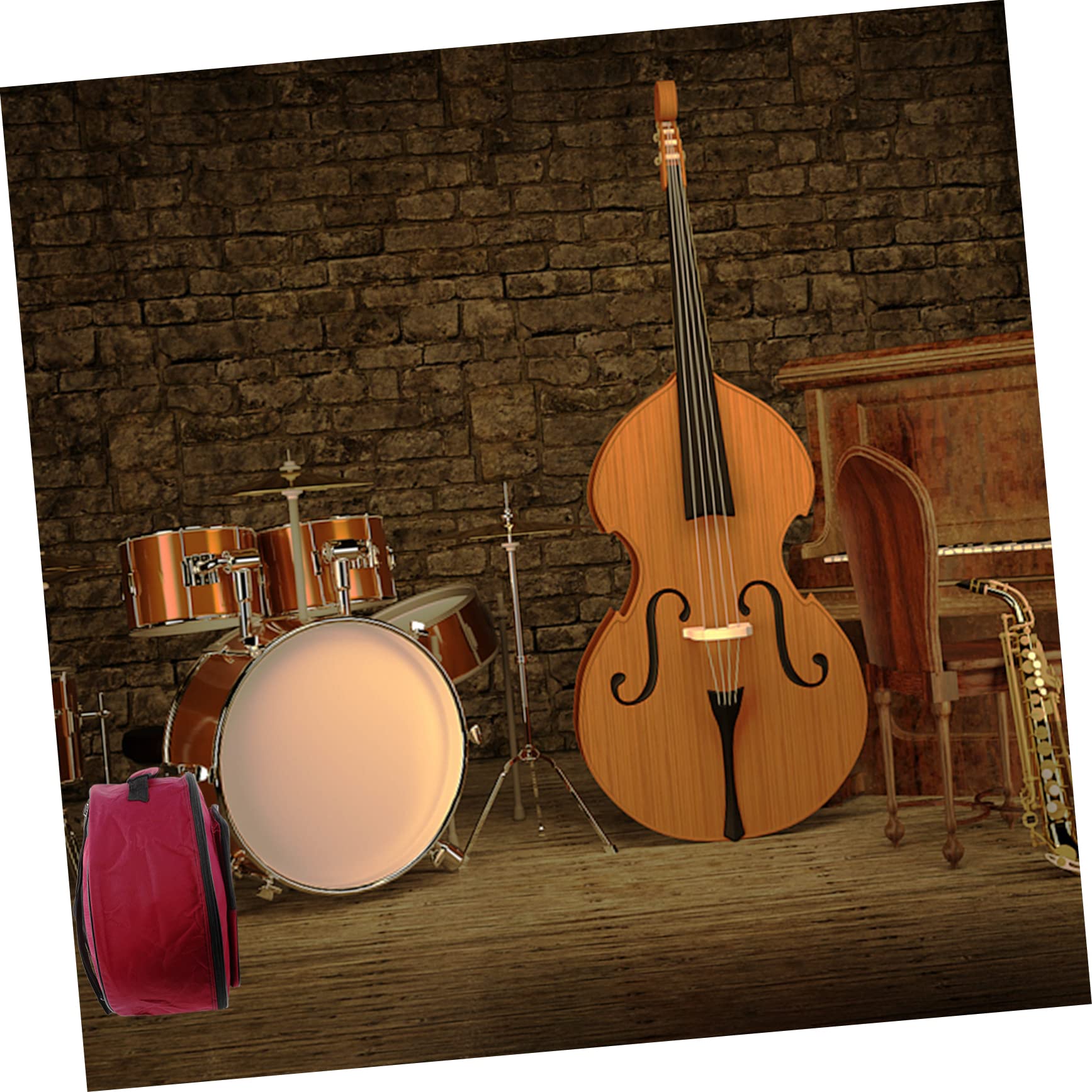 HEMOTON Cotton Trolley Bag Snare Bag Accessory Handle Padded Drum Case for Travel