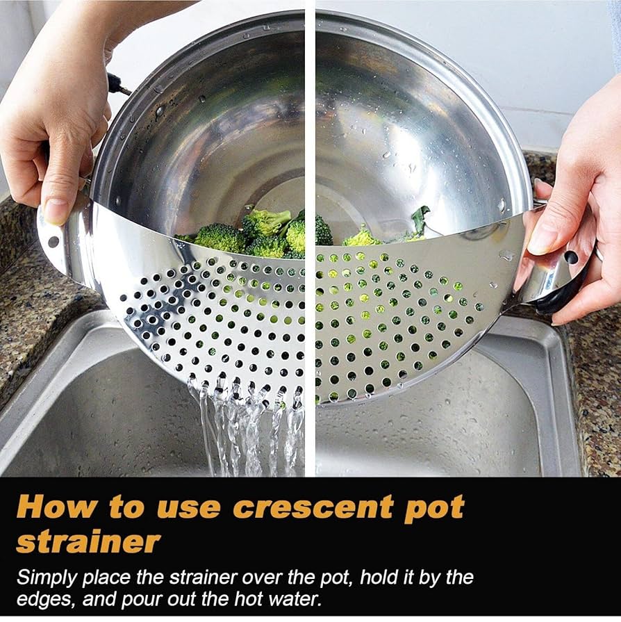 Amazon｜Gediio 湯切り 水切り ストレーナー 三日月 ステンレス