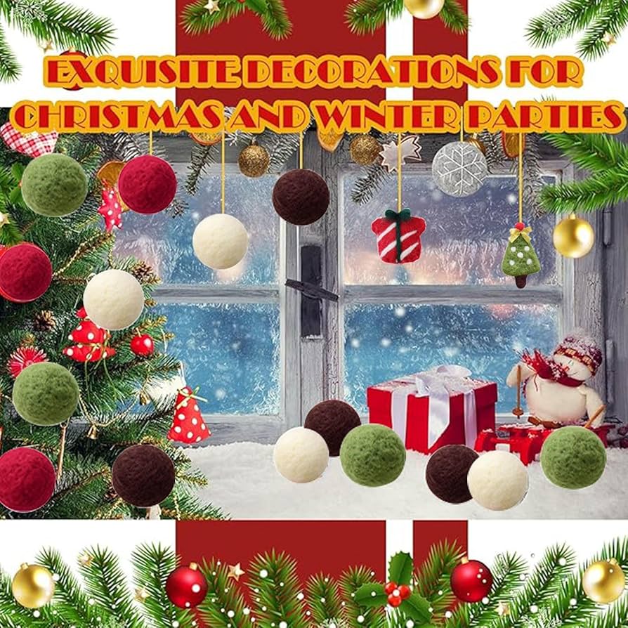 Amazon.co.jp: フェルト クリスマス ボール オーナメント,クリスマス