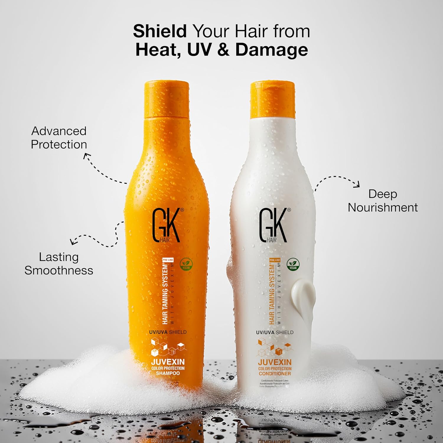 GK Hair Shield Shampoo and Conditioner – UV/UVA Protection for Color-Treated Hair – Hydrates, Prevents Fading and Split Ends – Anti-Frizz Formula for Softer, Stronger Hair - Image 7