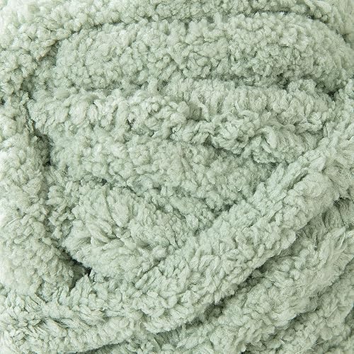 Miniatura 8 de HOMBYS Hilo de felpilla grueso verde salvia para tejer a mano, esponjoso, suave, jumbo, hilo súper voluminoso para manta gruesa, hilo para tejer con