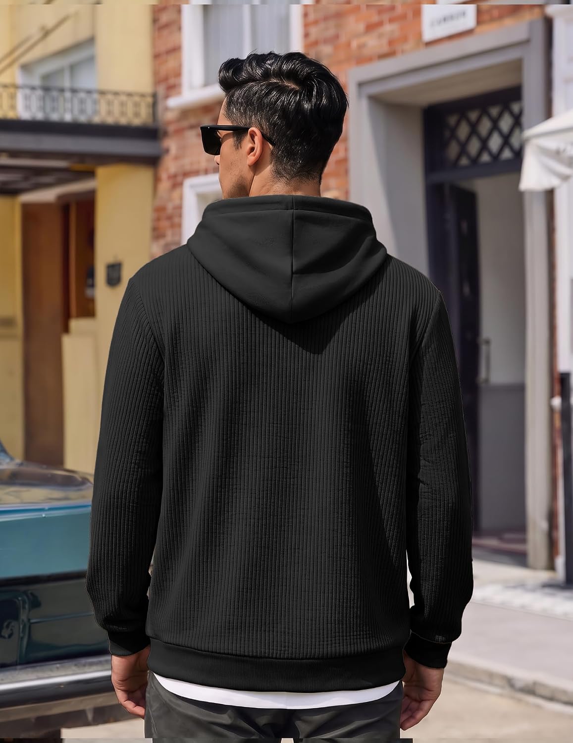 COOFANDY Men Hoodies Sweatshirt Casual Long Sleeve Drawstring Hood Pullover