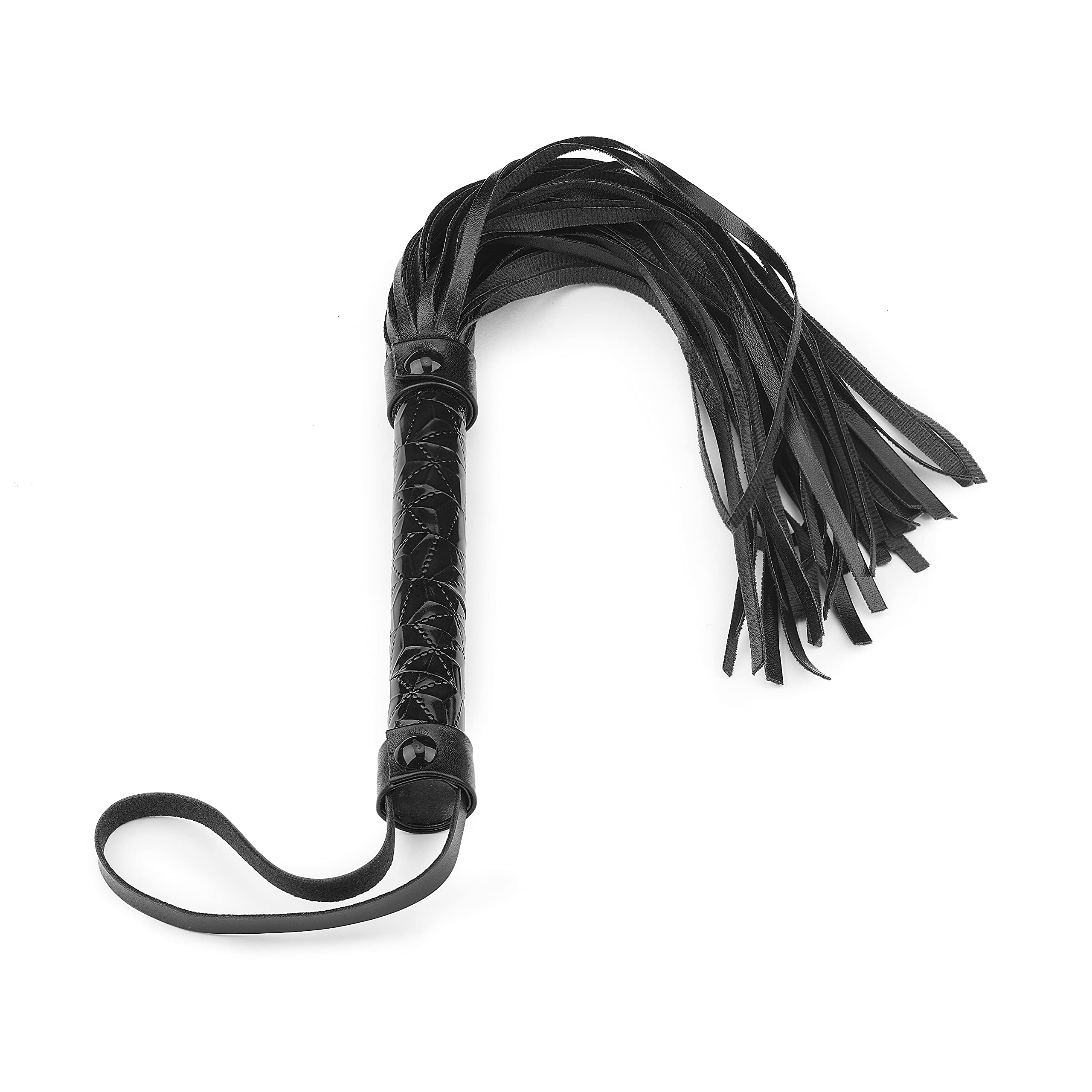 Faux Leather Whip for Cosplay and Bedtime Fun, Riding Whip Black, Costume Accessories