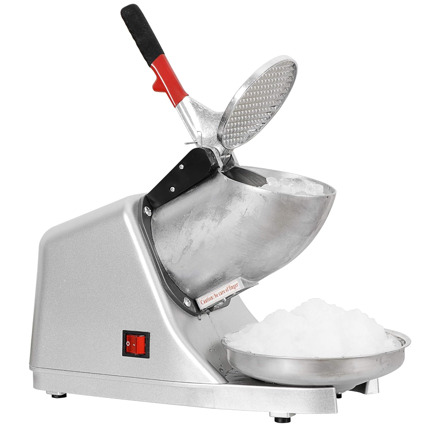 JungleA Shaved Ice Machine Electric Snow Cone Machine Ice Crusher,Stainless Steel Blade Snow Cone Maker Machine with Ice Plate,143lbs/hr Perfect for Home and Commercial Use(300W 2000r/min,Silver)