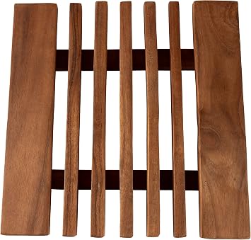 CCcollections Wooden Trivet Mat for Kitchen Worktops | Table, Worktop & Counter Protector | Long-lasting Heat Resistant Wooden Mats for Serving Dishes & Cooking Pots - Square