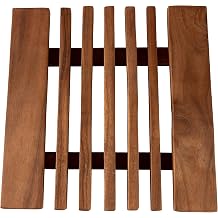 CCcollections Wooden Trivet Mat for Kitchen Worktops | Table, Worktop & Counter Protector | Long-lasting Heat Resistant Wooden Mats for Serving Dishes & Cooking Pots - Square