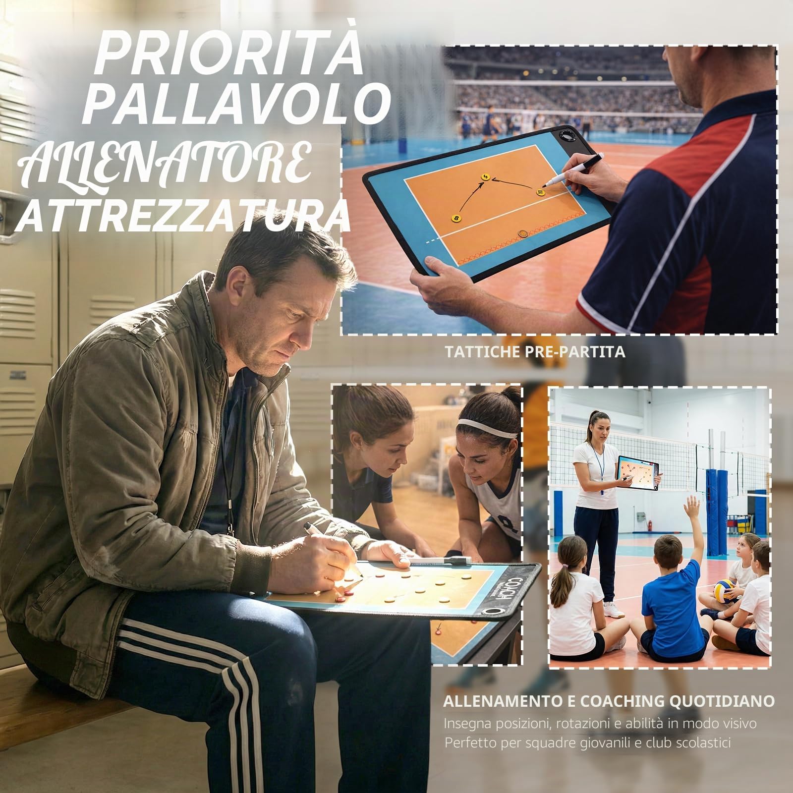 RoseFlower Lavagna Magnetica Pallavolo, Lavagna Coach Pallavolo con Penna Magneti, Lavagna Tattica Pallavolo Volley, Lavagna Volley Lavagnetta Pallavolo