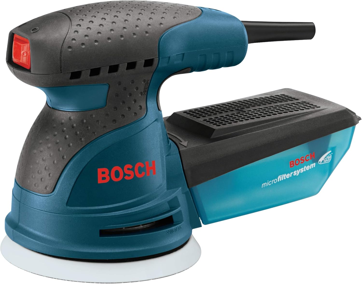 BOSCH ROS20VSC Palm Sander - 2.5 Amp 5 Inches Corded Variable Speed Random Orbital Sander/Polisher Kit with Dust Collector
