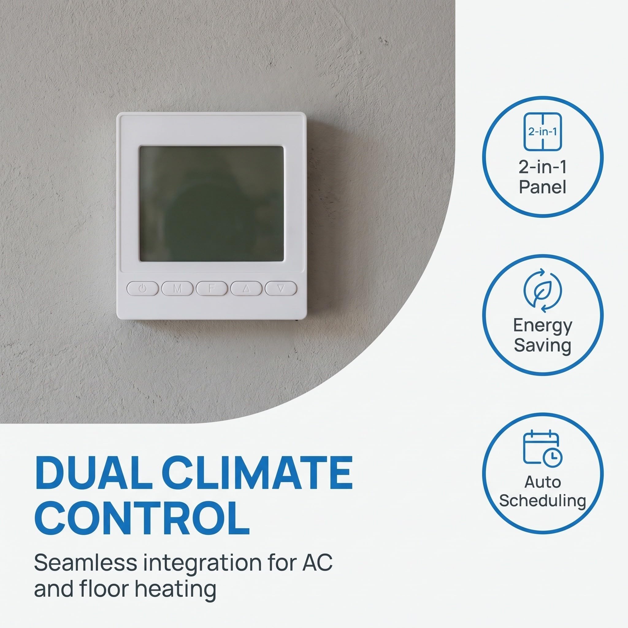 Programmierbarer Thermostat für Heizung und Fußbodenheizung, Weiß