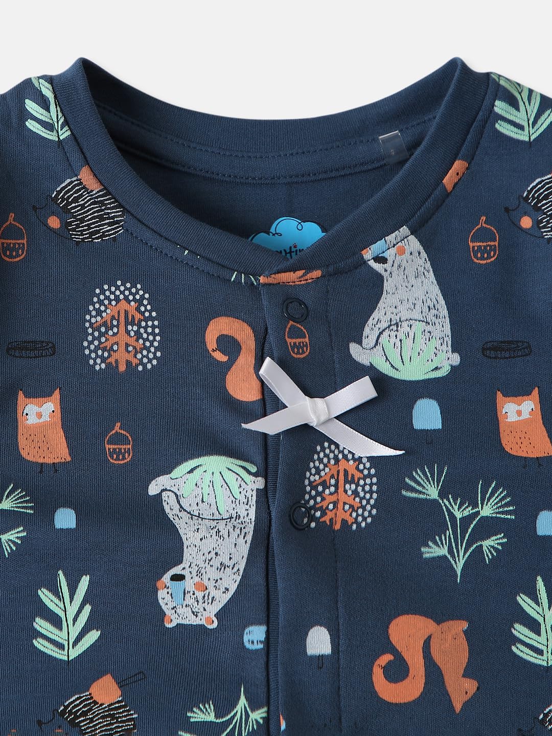 nauti nati Infants Pack of 2 Colourful Print Sleepsuit| Cotton | Age 0-2Years - Image 7 thumbnail
