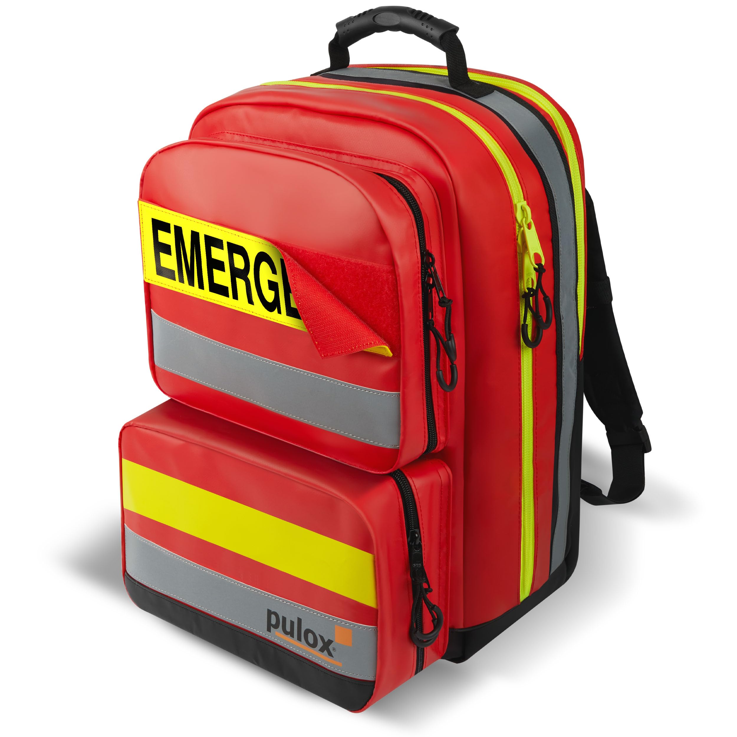 Zaino Emergenza Medicus/Pro Vuoto 23L Rosso: Telone Resistente Con Tasche E Strisce Riflettenti