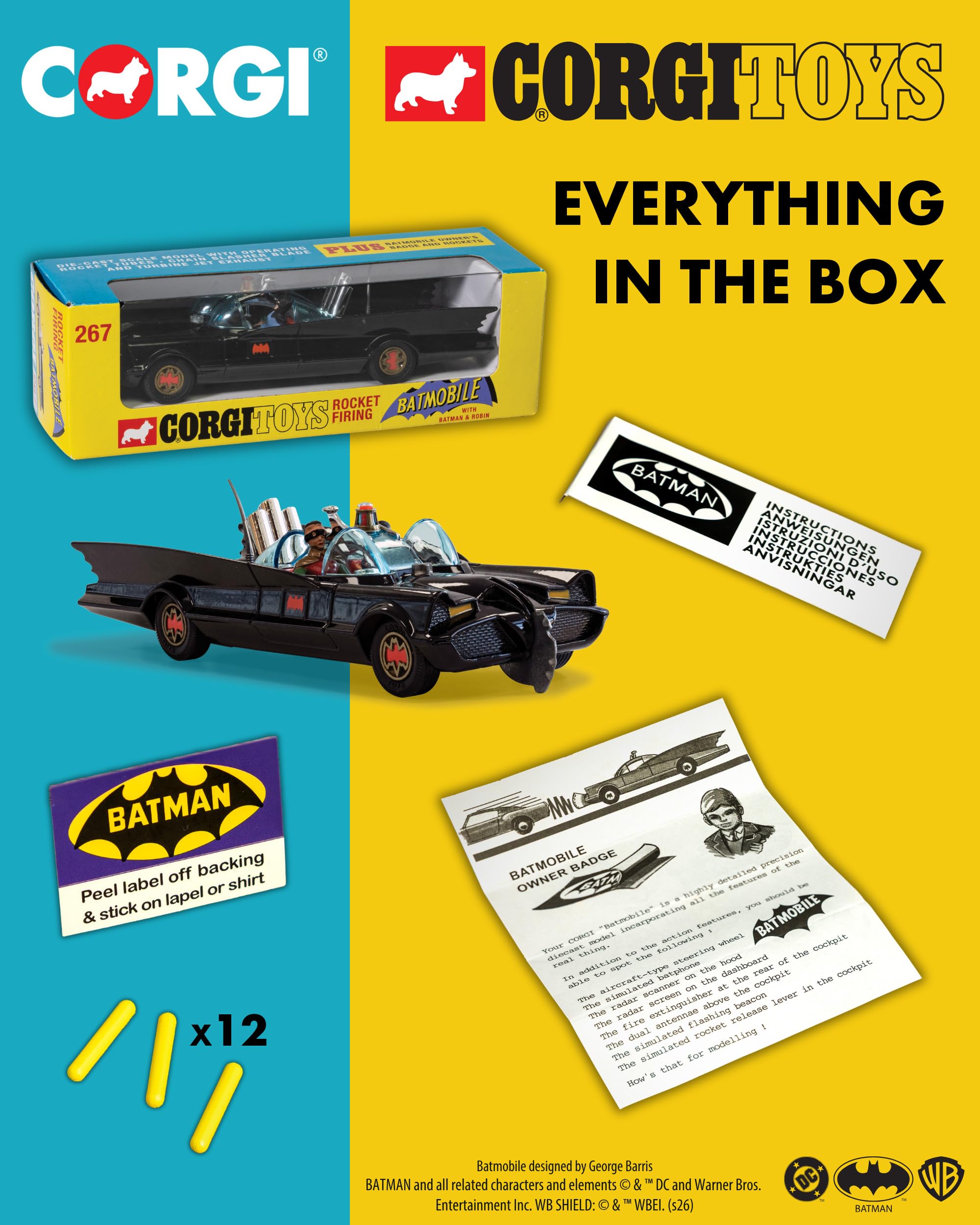Amazon.com: Corgi RT26701 267 Batmobile with Batman and Robin
