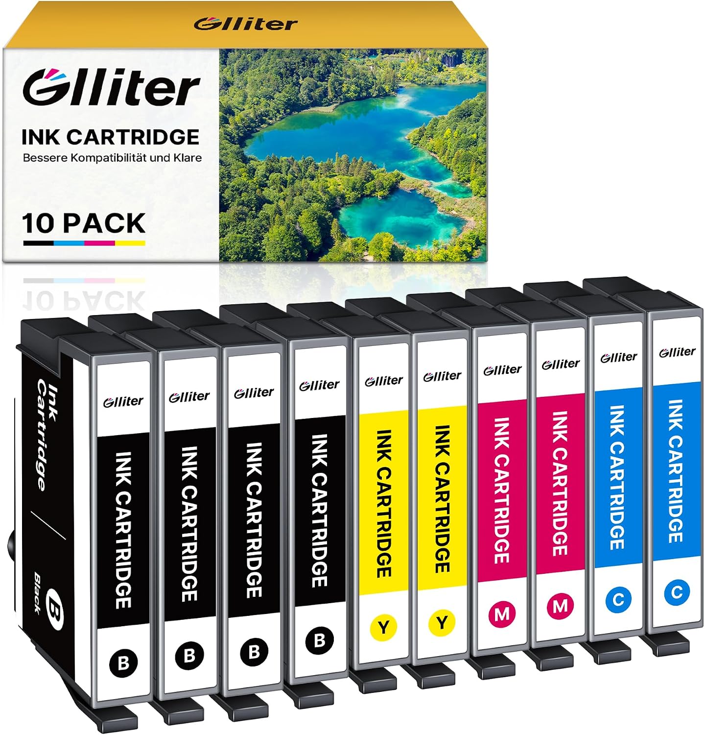 Glliter Kompatibel mit 604XL Druckerpatronen Patronen Multipack für Epson Expression Home XP-2205 XP-3200 XP-4200 XP-3205 XP-4205 XP-2200 Workforce WF-2910 WF-2930 WF-2935 WF-2950 (10er-Pack)