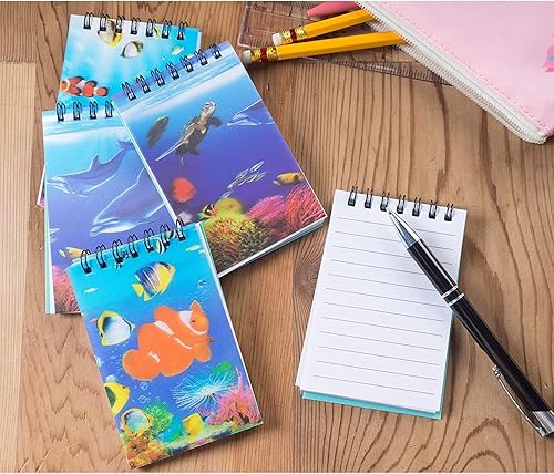 Miniatura 2 de Juvale Bloc de notas en espiral con diseño de animales oceánicos (2.75 x 4.25 pulgadas, paquete de 24)