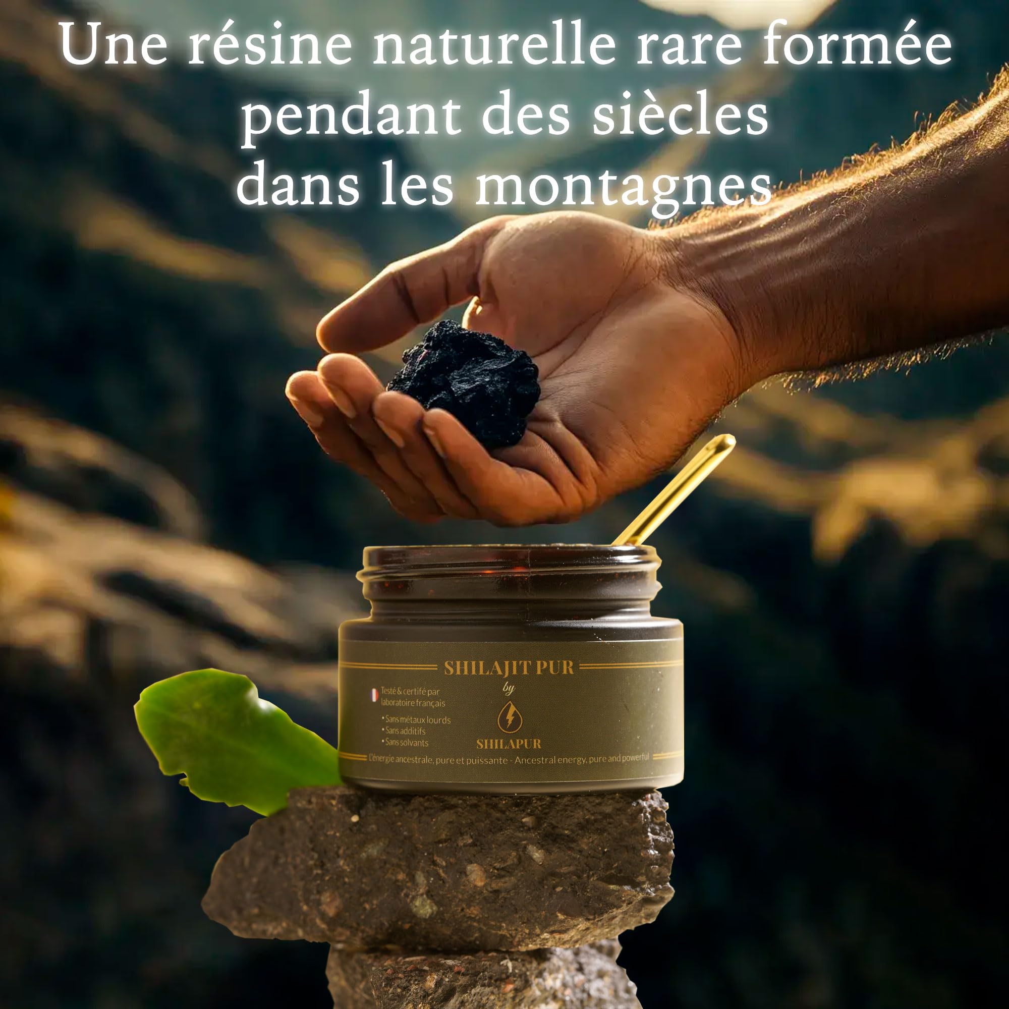 Shilajit Résine Pure Himalaya 100% – Shilajit Bio Naturel – 56% Acide Fulvique – 85+ Minéraux – Énergie & Immunité – Complément Alimentaire Ayurvédique – Testé Laboratoire – Sans Additifs
