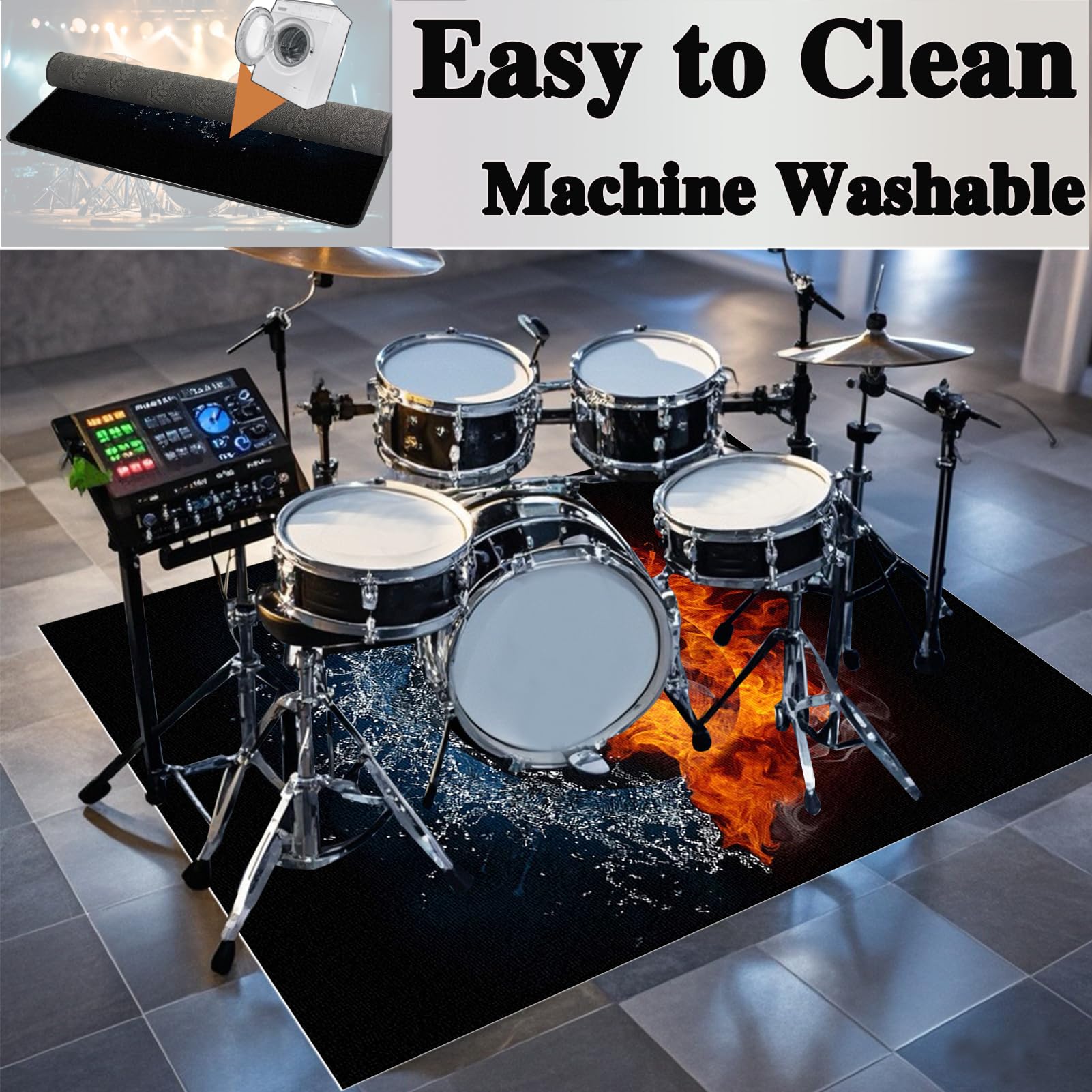 Tappetino Per Batteria Antiscivolo 160x120cm - Insonorizzante, Per Studio E Casa - Foto 12