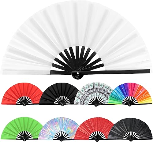 Miniatura 11 de Joyclub Ventiladores para botas de baile de línea en el suelo, ventilador de mano aplaudiendo ventilador plegable para kung chino (paquete de 1,