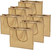 Vista 2 de TBF Bolsas de arpillera de yute reutilizables resistentes a granel para compras, compras, bodas, regalos de bienvenida y más