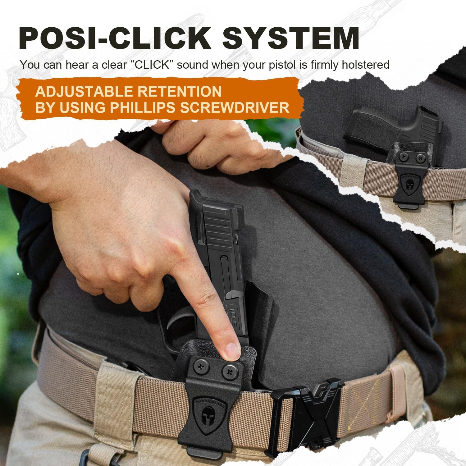 P365 X Macro Holster, IWB Kydex Holster w/Optics Cut, Compatible with Sig Sauer P365-XMACRO / P365-FUSE, Inside Waistband Appendix Conceal Carry, Adj. Retention & Cant, Right- / Left-Hand Optional