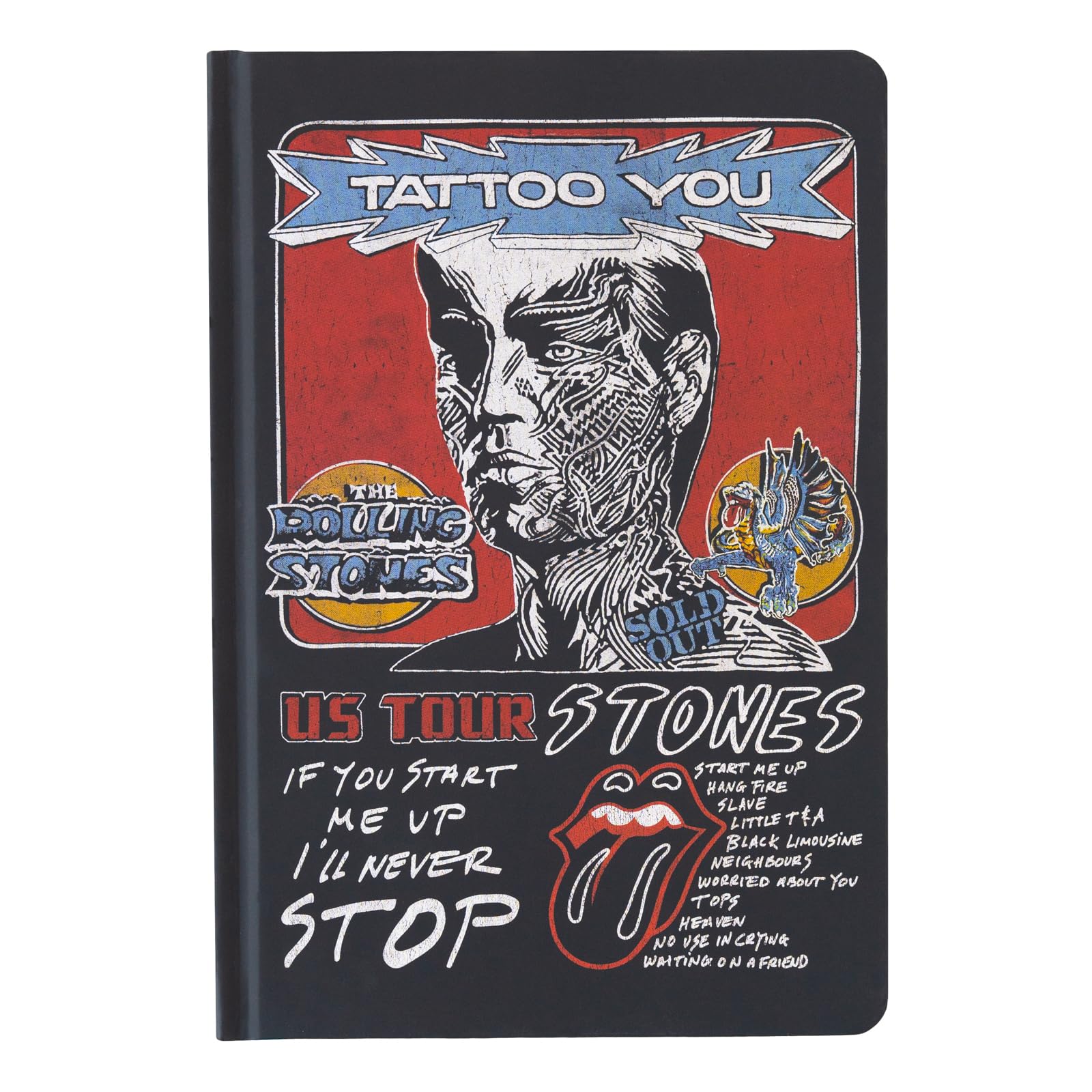 Grupo Erik A5 Notebook Hardback - The Rolling Stones Gifts | Bullet Journal Dotted Note Book, Dotted Notebook A5 Sketchbook | Music Gifts Under 15 Pounds