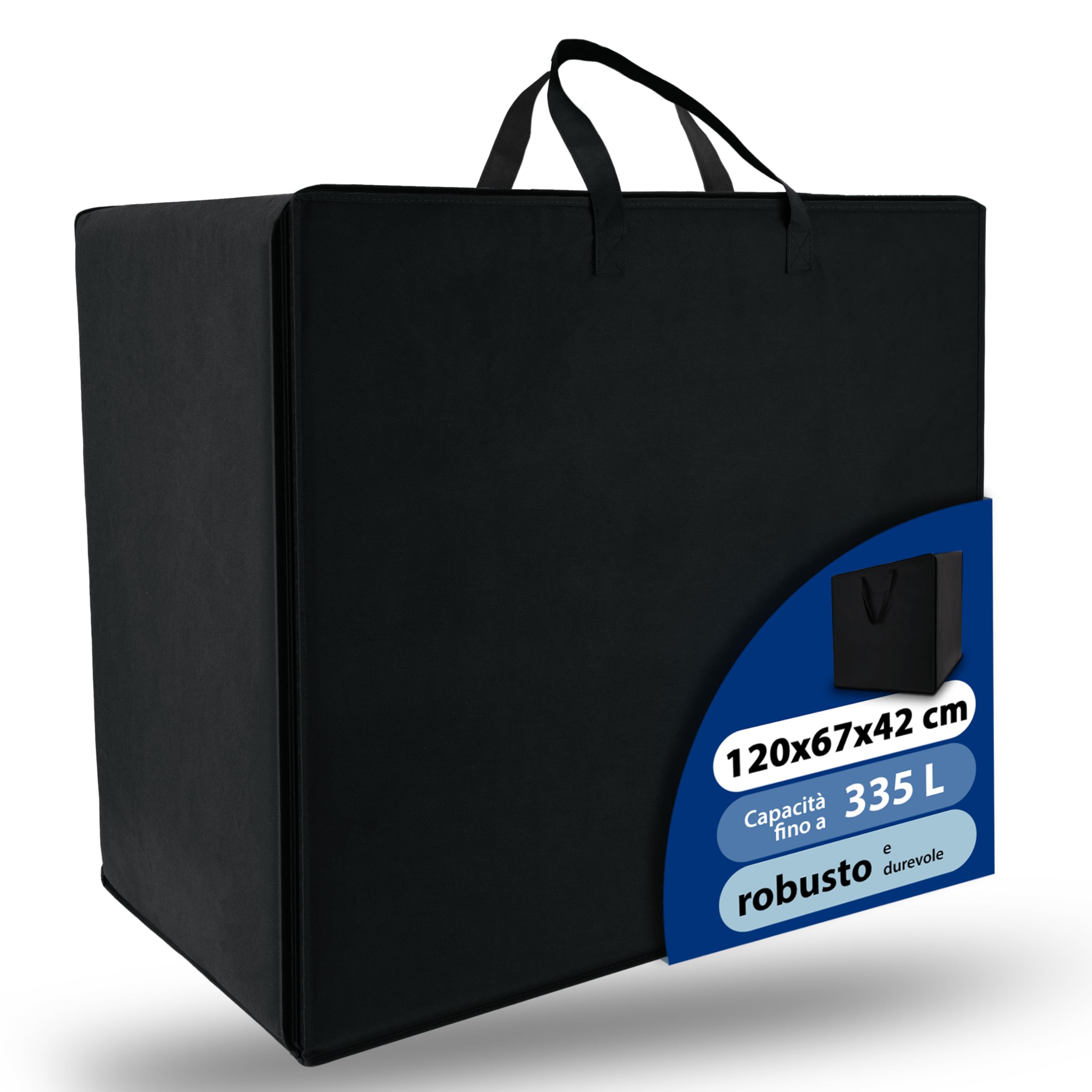 Beautissu Borsa Pratica Taglia XXL - Robusta Copertura per Materasso Pieghevole - Protezione Ideale e Trasporto Facile con Cerniera - Accessorio per Materasso Pieghevole Modello XXL (120cm) - Nero