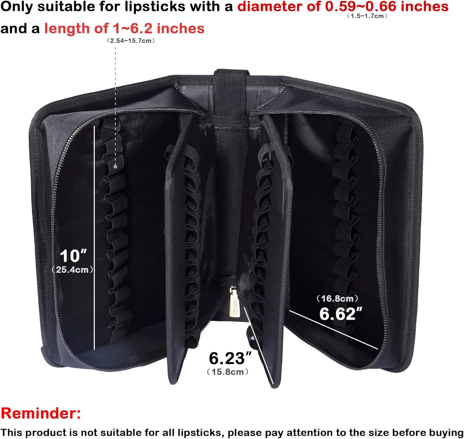 ROWNYEON Lipstick Organizer Case Lipstick Holder Portable Lipstick Bag Travel Makeup Bag Cosmetic Case Large Capacity Lipstick Carrying Case Makeup Artist Lip Gloss Storage Bag