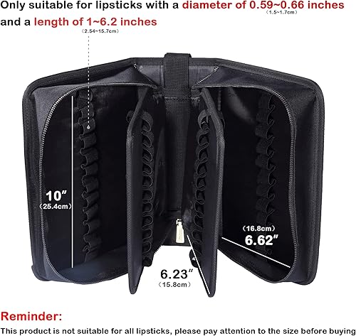 Miniatura 3 de ROWNYEON Estuche organizador de lápiz labial, soporte para lápiz labial, bolsa de maquillaje de viaje, estuche de cosméticos de gran capacidad,