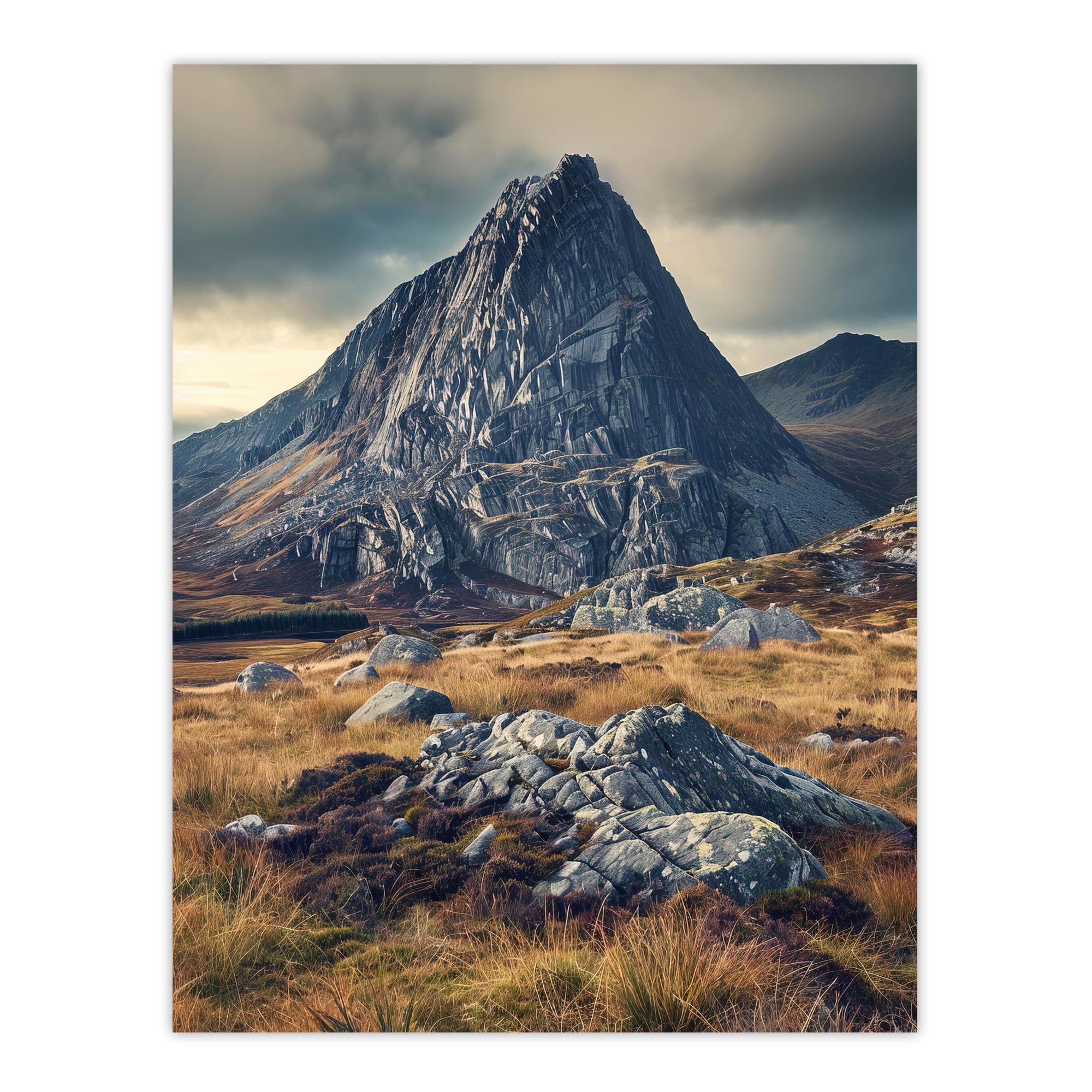 Artery8 Tryfan Mountain Snowdonia Wales Peak Landscape Living Room Unframed Wall Art Print Poster Home Decor Premium