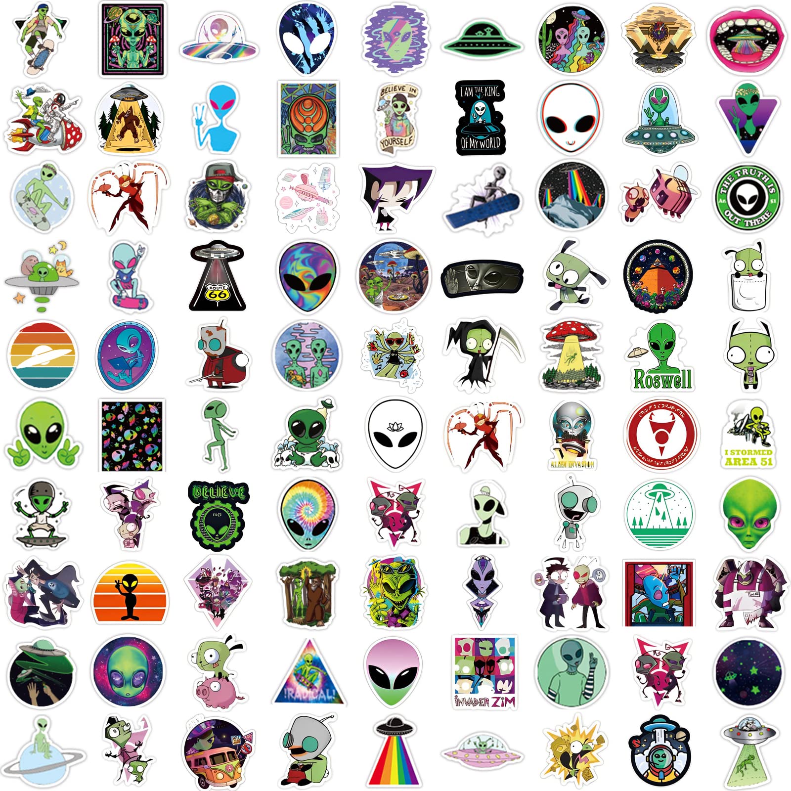 200 Stück Trippy Aufkleber – Wasserdicht, Für Laptop, Flasche, Skateboard, Bunt