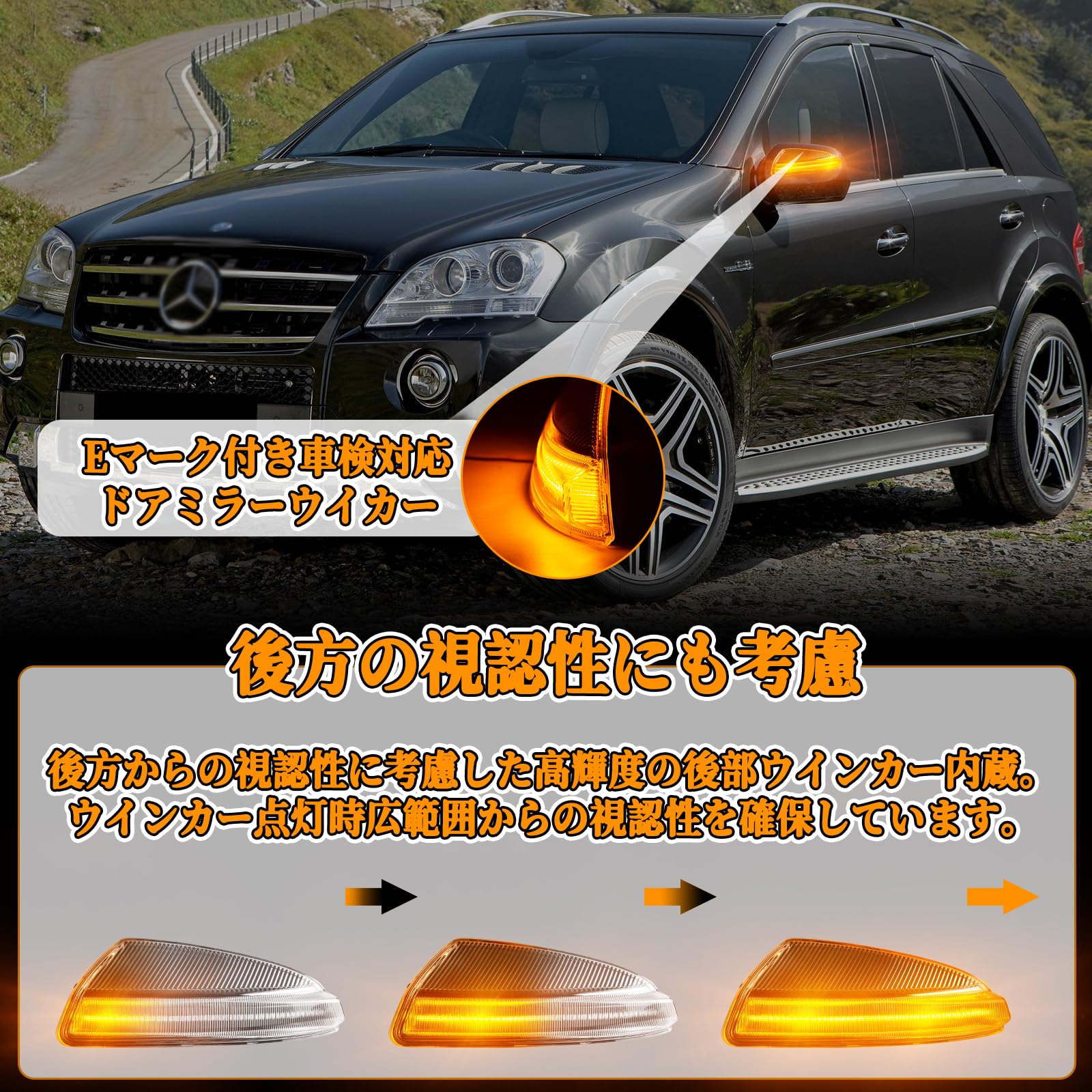 Amazon.co.jp: POPMOTORZ LED 流れる ドアミラー ベンツ適合 Cクラス