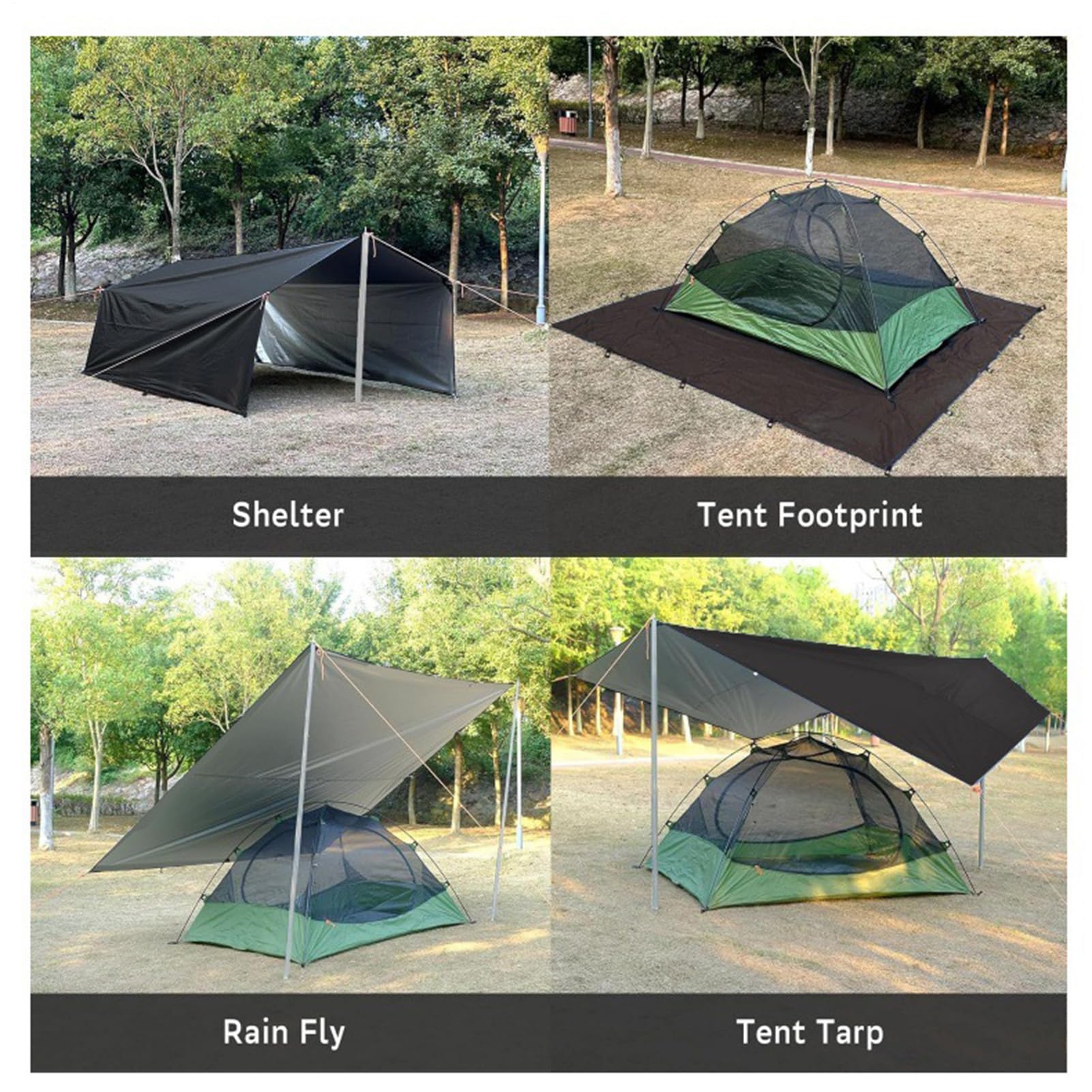 Telo da Campeggio Impermeabile Copertura Impermeabile per Esterni | Telo Leggero Resistente alle Intemperie per Escursionismo, Sopravvivenza, Picnic e Attività Outdoor