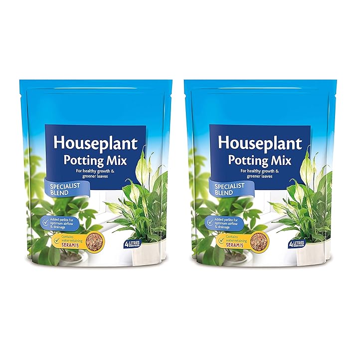 Buy CUQOO Houseplant Potting Compost Mix Enriched with Seramis Granules in 4L Houseplant