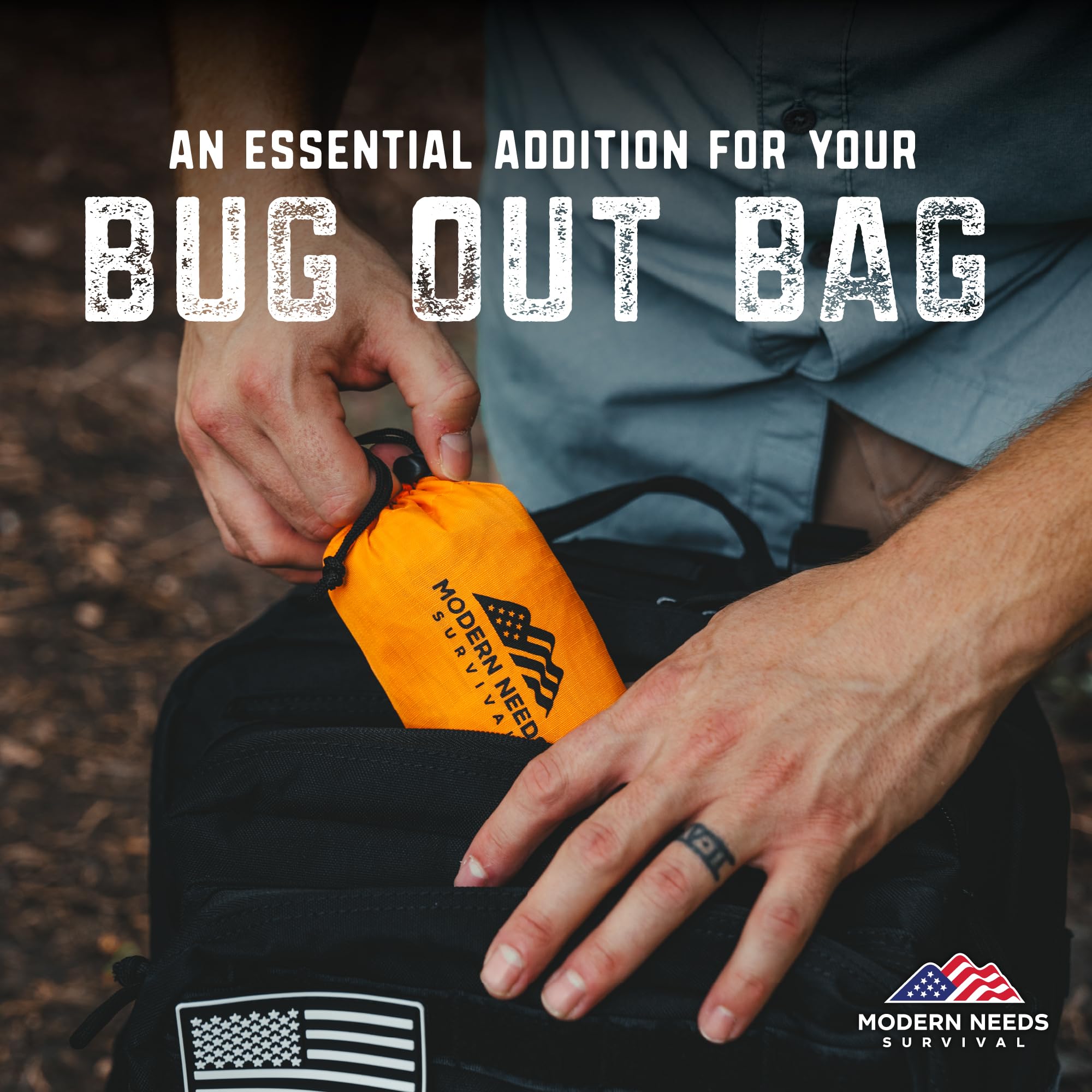 MODERN Needs Emergency Survival Sleeping Bag - Emergency Blanket, Waterproof, Thermal Bivy Sack, Survival Sleeping Bag, Ultralight Sleeping Bag for Hiking Camping Outdoor Adventure