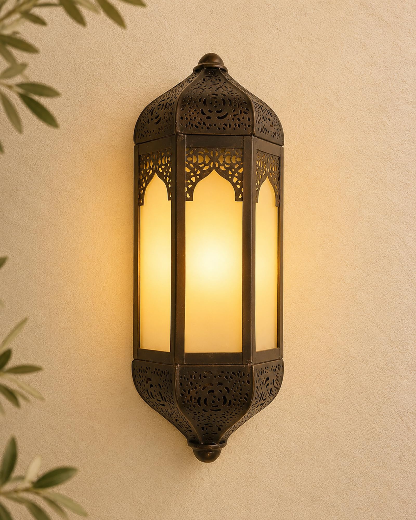 Homesake Vintage Moroccan Wall Sconce Lamp, Decorative Door Wall