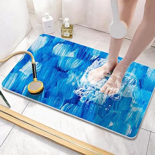 Miniatura 26 de Tapete de baño extra largo de 32 x 16 pulgadas, tapete antideslizante para bañera, tapete de PVC suave para ducha, tapete de baño de secado rápido