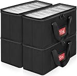 4 Boîtes de rangement pour paquets DVD, PVC Dégagez la lisière, DVD Organisateur de boîtiers avec étiquettes index-15.4"x 5.5"x 7.9" DVDs Sacs de rangement pour DVDs, CDs, Jeux vidéo, Livres, Chaque tenir jusqu'à 25 DVDs Jewel Cases