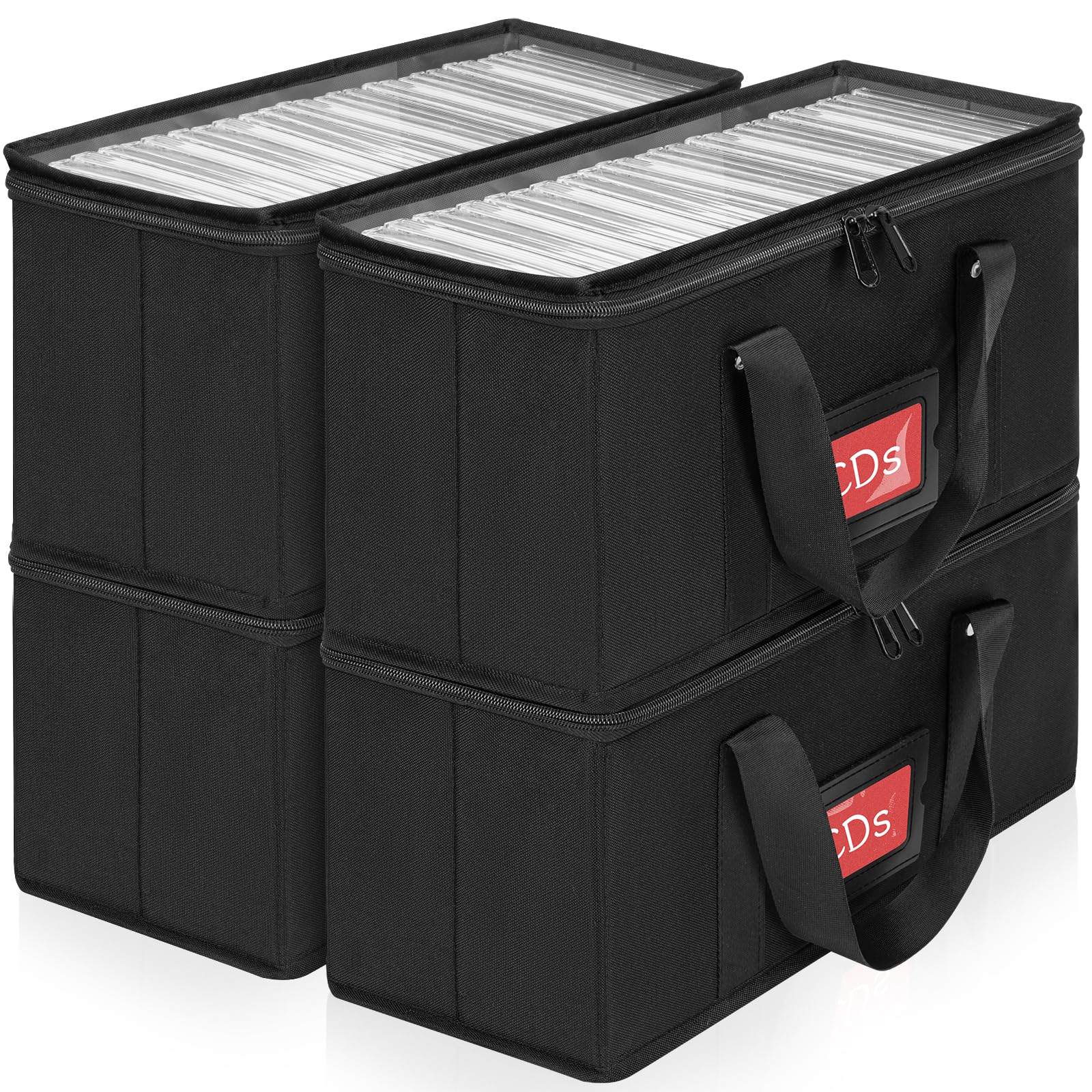 IPEB CD Aufbewahrungshülle, DVD-Aufbewahrungsbox, CD/DVD-Aufbewahrungstasche mit Tragegriff, CD/DVD-Tasche mit transparentem Deckel