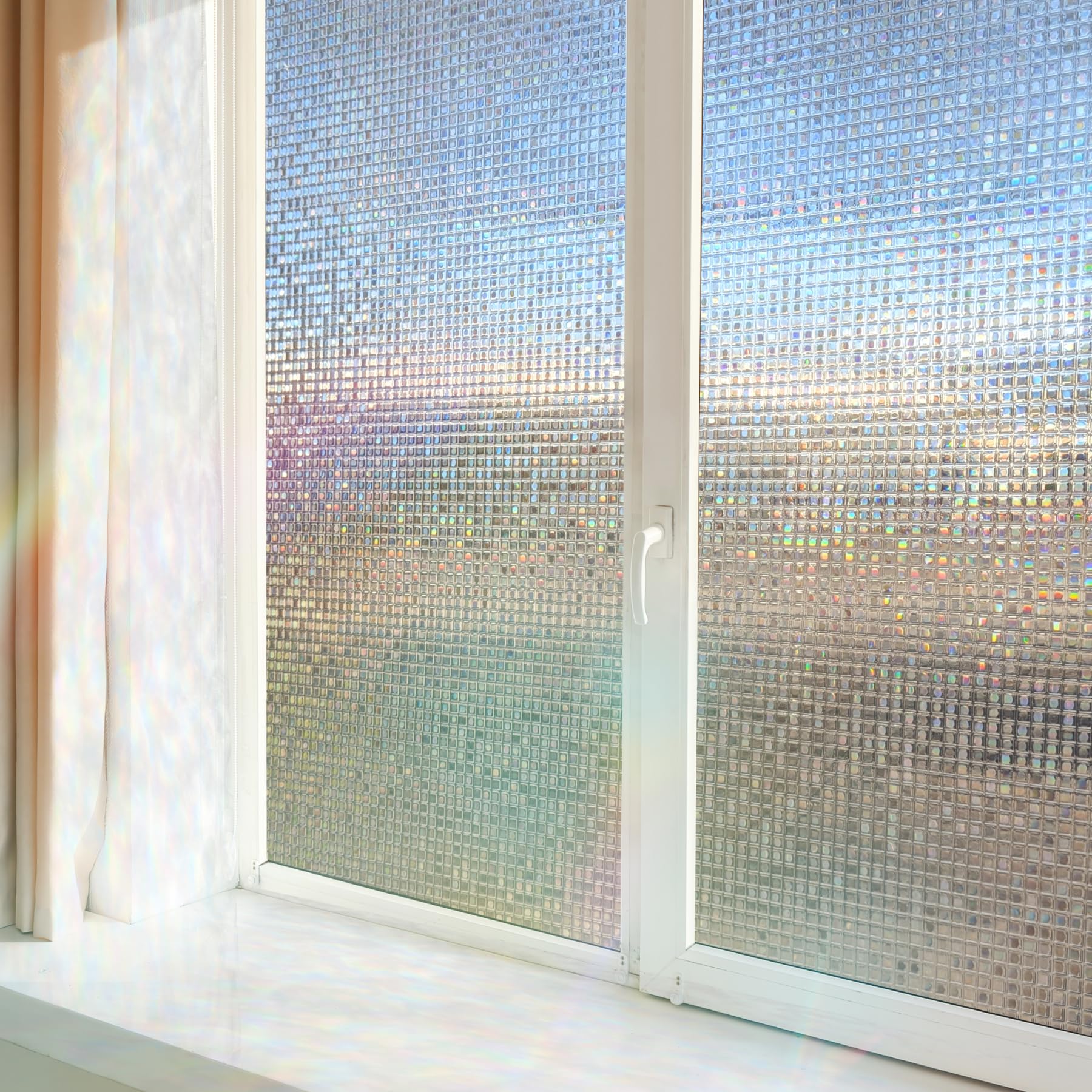 Artscape Sichtschutzfolie für Fenster mit Regenbogeneffekten, dekoratives Regenbogen-Effekt-Design, statische Haftung, blockiert Blicke, kein Licht, UV-Schutz, einfache Selbstmontage, 80 x 183 cm