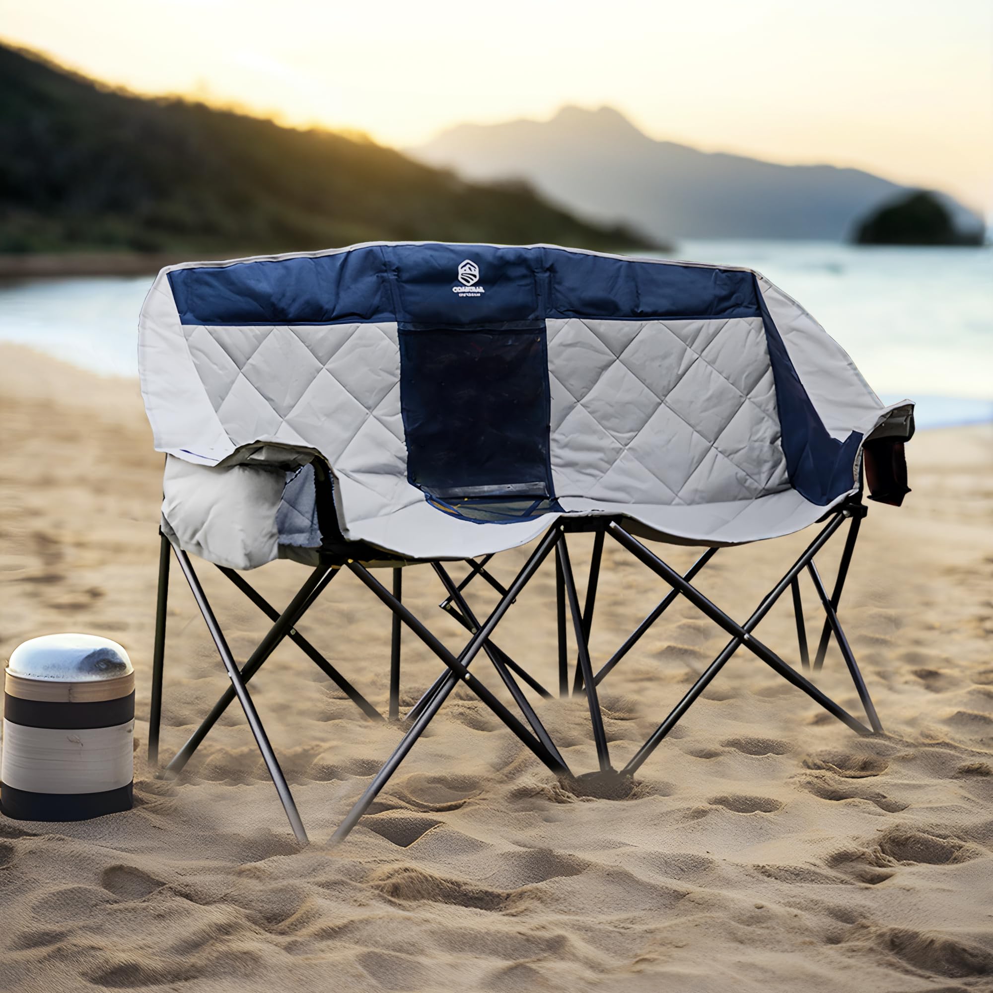 Coastrail Outdoor Folding Double Camping Chairs Premium Comfort