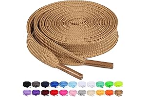 Ultra-Durable 2-Pack of Flat Light Brown Shoe Laces