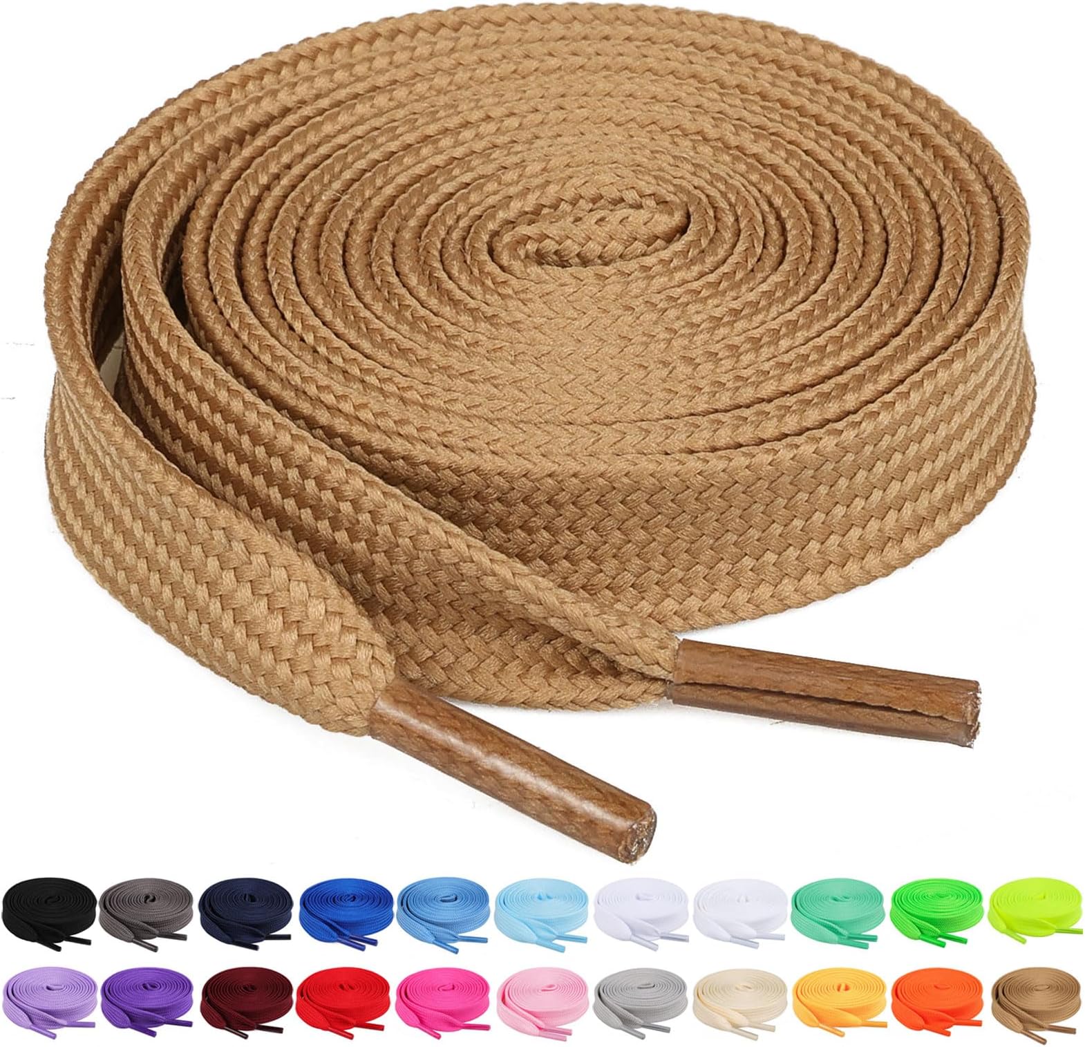 2 Pairs 2/5" Flat Shoe Laces for Sneakers 26 Colors Shoelaces in 27"-72"