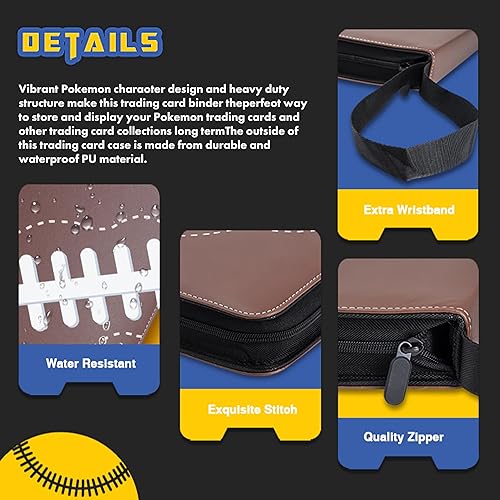 Miniatura 10 de 9 Pocket Waterproof Trading Card Binder, Trading Album Display Holder, Expandable, 720 Double Sided Pocket Album, Compatible with Gaming Cards,