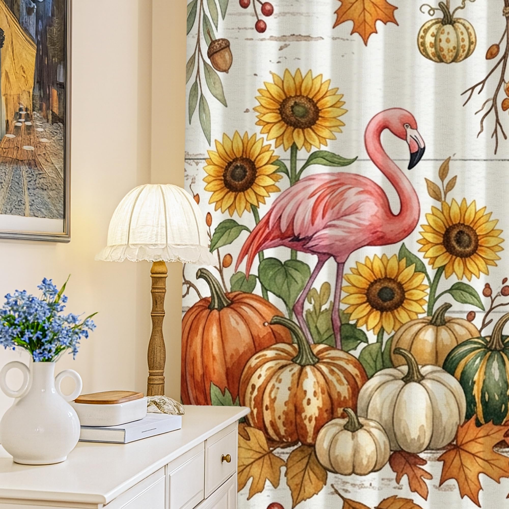 Rideaux occultants pour chambre à coucher au décor de citrouilles