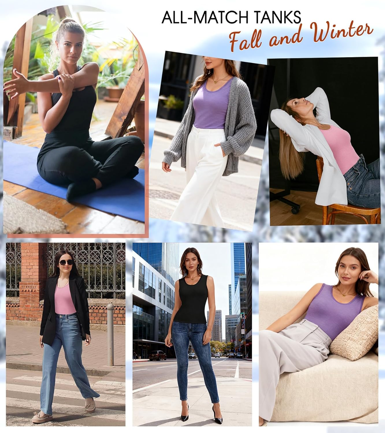 Thermal Tank Top for Women Fleece Tank Top Sleeveless Camisole Winter Warm Base Layer Undershirts - Image 6