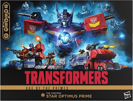 Transformers Age of the Primes Titan Class The Thirteen Star Optimus Prime, 15-inch Converting Action Figure, Robot Toys for Ages 15+